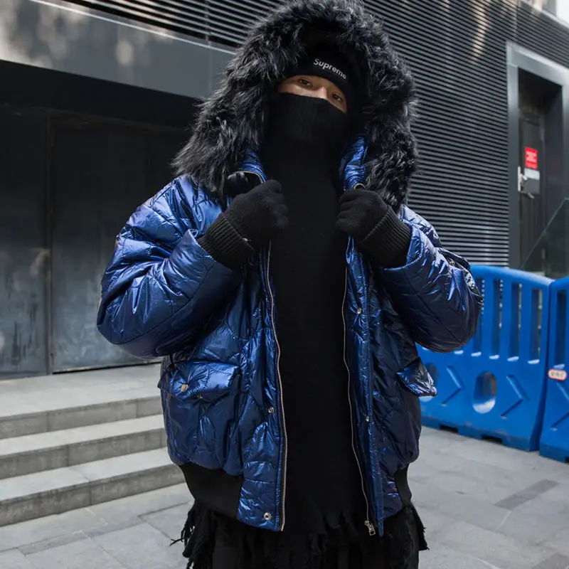 Winter Men's Loose Thicken Hooded Fur Collar Jacket Casual Short Warm Tops Fixed Cotton Cloth Line Design Male Clothes Trend
Winter Men's Loose Thicken Hooded Fur Collar Jacket Casual Short Warm Tops Fixed Cotton Cloth Line Design Male Clothes Trend