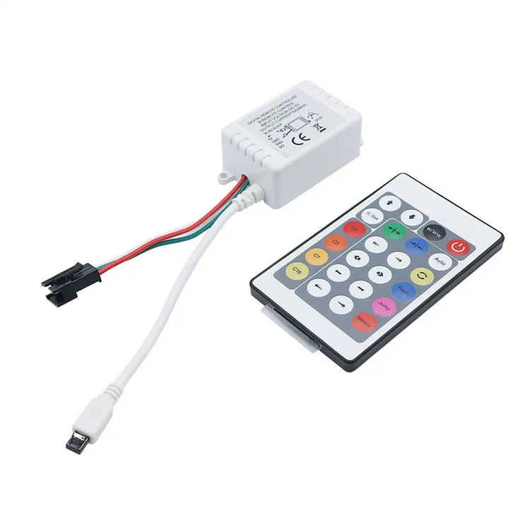 24Key DC12V IR RGB Remote Controller For WS2812B Controller WS2811 200 Change Max 1000 Pixel LED Controller
24Key DC12V IR RGB Remote Controller For WS2812B Controller WS2811 200 Change Max 1000 Pixel LED Controller