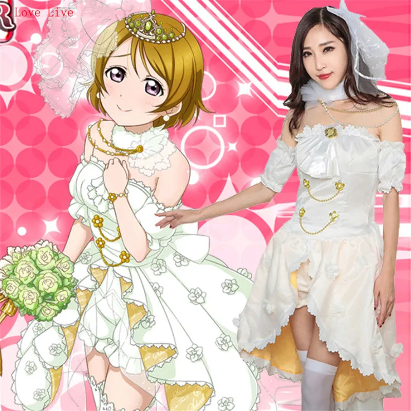 

Аниме Love Live романтическое свадебное платье Hanayo Koizumi косплей костюм белый женский акриловый полный комплект аниме ролевая игра
