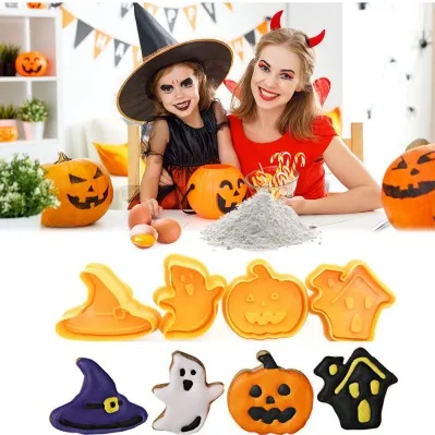 4pcs Halloween Cookie Plunger Cutter 3d Cartoon Baking Mould Cookie Stamp Biscuit Diy Mold Fondant Cake Decorating Tools
4pcs Halloween Cookie Plunger Cutter 3d Cartoon Baking Mould Cookie Stamp Biscuit Diy Mold Fondant Cake Decorating Tools