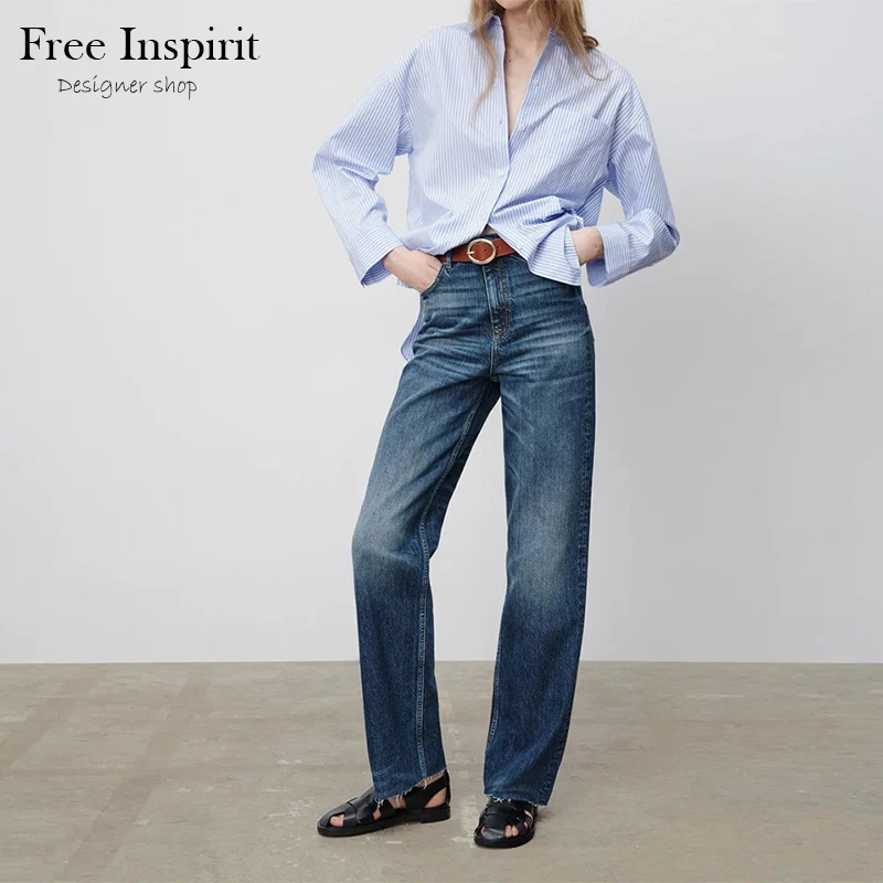 Spring New Women's Leisure Style Shirt Stripe Tailored Collar Design Single Breasted Decoration Women's Stripe Poplin Shirt
Spring New Women's Leisure Style Shirt Stripe Tailored Collar Design Single Breasted Decoration Women's Stripe Poplin Shirt
