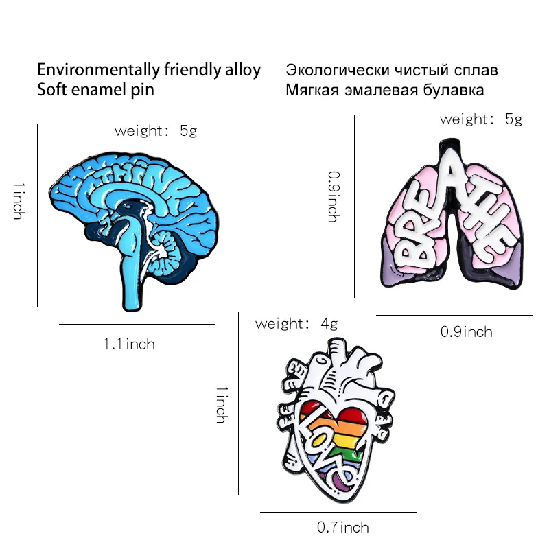 Human organs Enamel Lapel Cartoon Pins Heart Lungs Brain Brooches Badges Medical Fashion Pins Gifts for Friends Pins Wholesale 
Human organs Enamel Lapel Cartoon Pins Heart Lungs Brain Brooches Badges Medical Fashion Pins Gifts for Friends Pins Wholesale