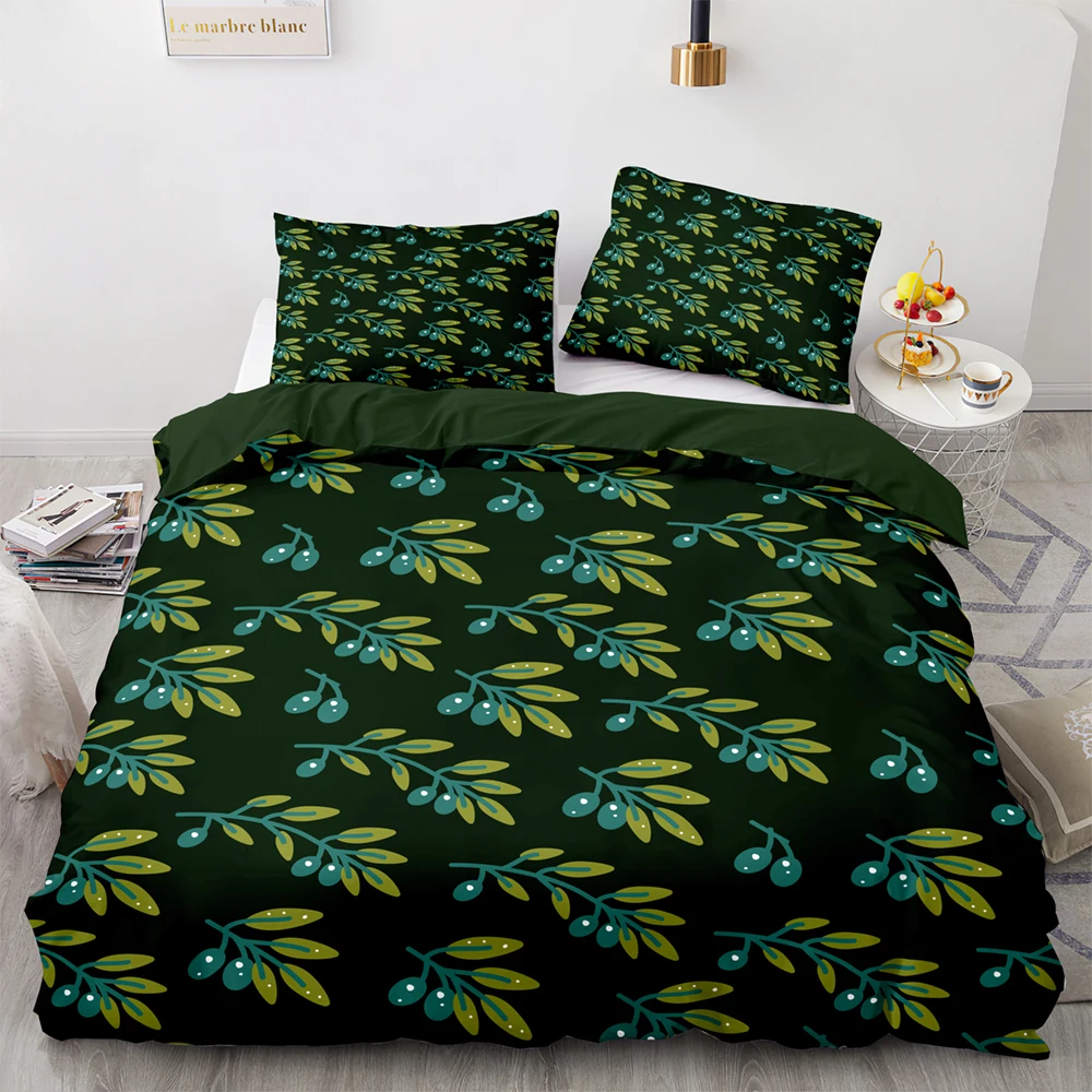 Classic Style Bedding Set Green Leaves Printed Duvet Cover Set Comfortable Quilt Cover Pillowcase Bedding Double Home Textiles
Classic Style Bedding Set Green Leaves Printed Duvet Cover Set Comfortable Quilt Cover Pillowcase Bedding Double Home Textiles