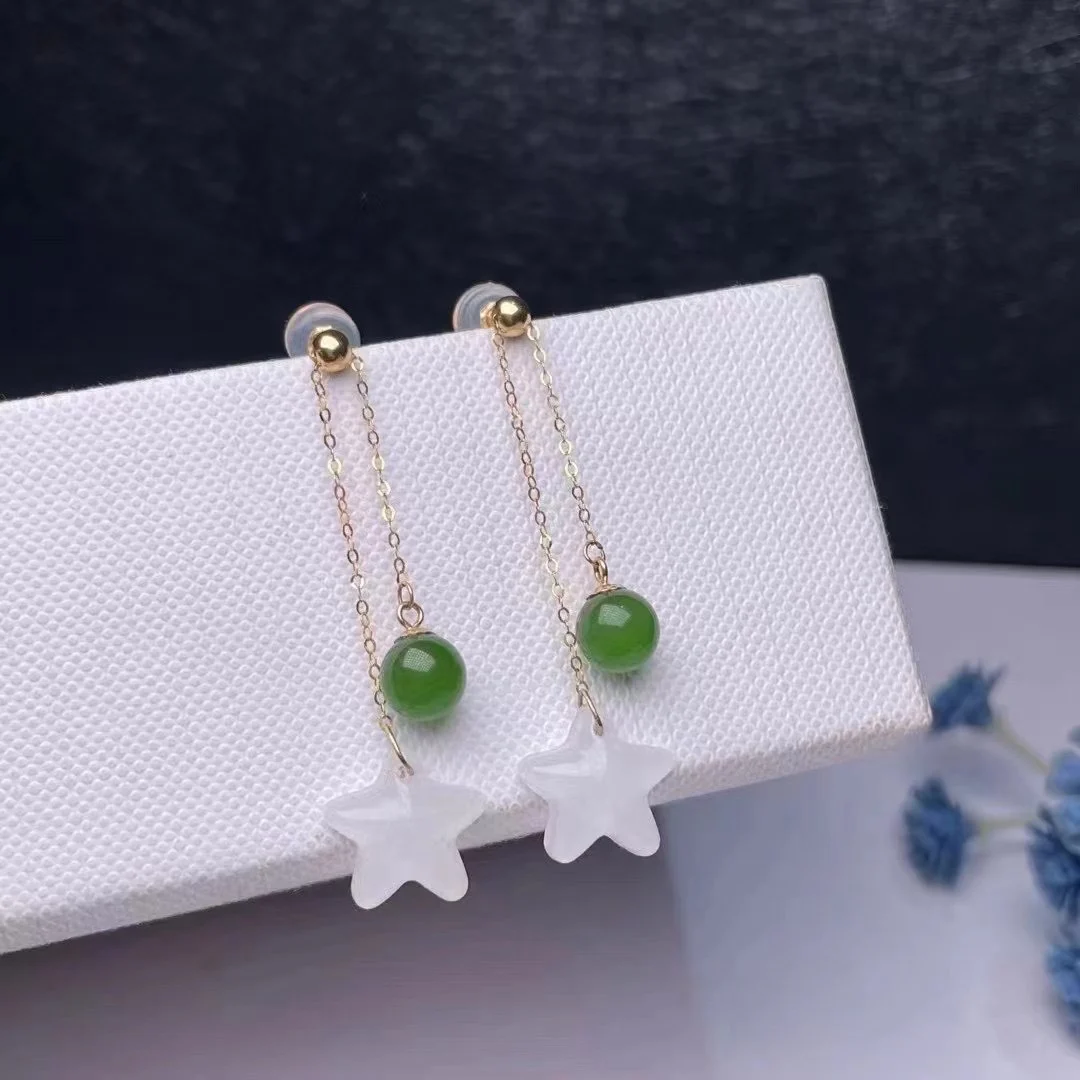 SHILOVEM 18k yellow gold Natural white Jasper drop earring classic fine Jewelry women wedding gift new myme06065582hby
SHILOVEM 18k yellow gold Natural white Jasper drop earring classic fine Jewelry women wedding gift new myme06065582hby