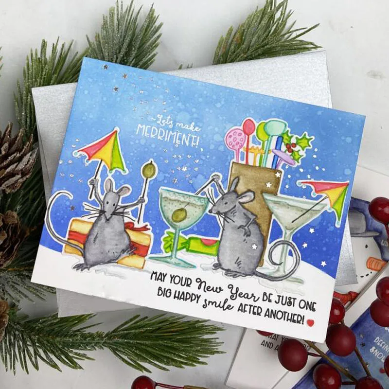 Cartoon Mouse Rat Drink Candy Gift Celebration Happy New Year Letter Metal Cutting Dies Combine Clear Silicone Stamps Make Cards
Cartoon Mouse Rat Drink Candy Gift Celebration Happy New Year Letter Metal Cutting Dies Combine Clear Silicone Stamps Make Cards