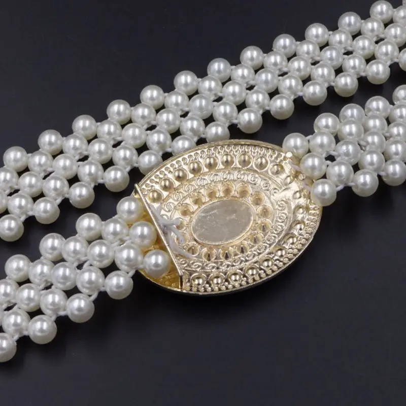 Women Bridal Imitation Pearl Stretch Waist Belt Chain With Rhinestone Buckle Wedding Dress Gown Decorative Jewelry Cummerbunds
Women Bridal Imitation Pearl Stretch Waist Belt Chain With Rhinestone Buckle Wedding Dress Gown Decorative Jewelry Cummerbunds