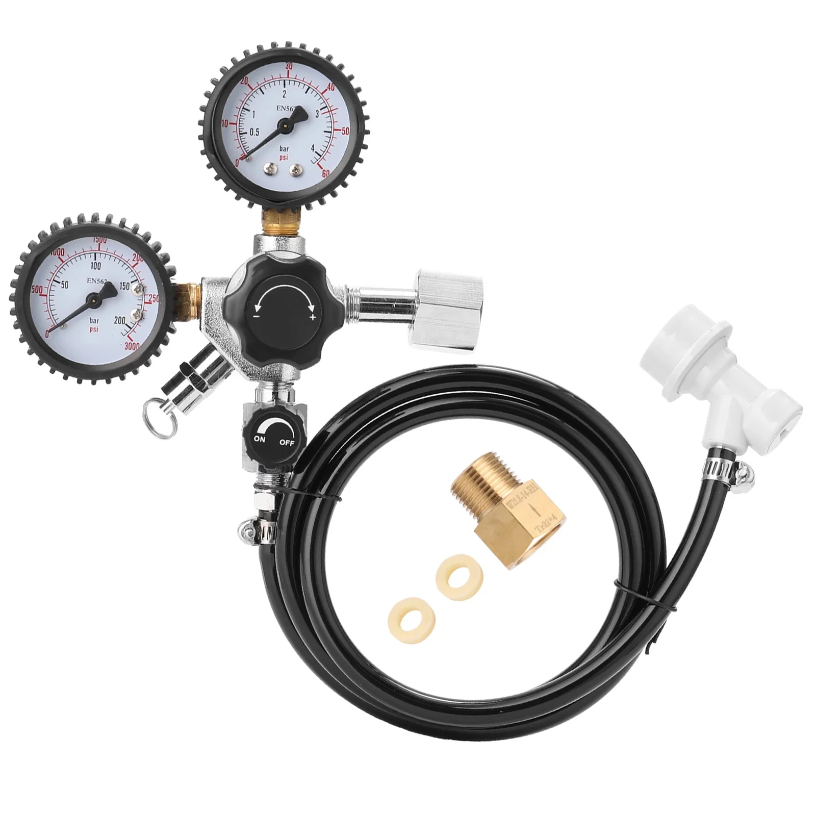 CO2 Regulator for Beer, Beer CO2 Keg Regulator, 0-3000 PSI Tanks Pressure with Safety Pressure Relief Valve
CO2 Regulator for Beer, Beer CO2 Keg Regulator, 0-3000 PSI Tanks Pressure with Safety Pressure Relief Valve
