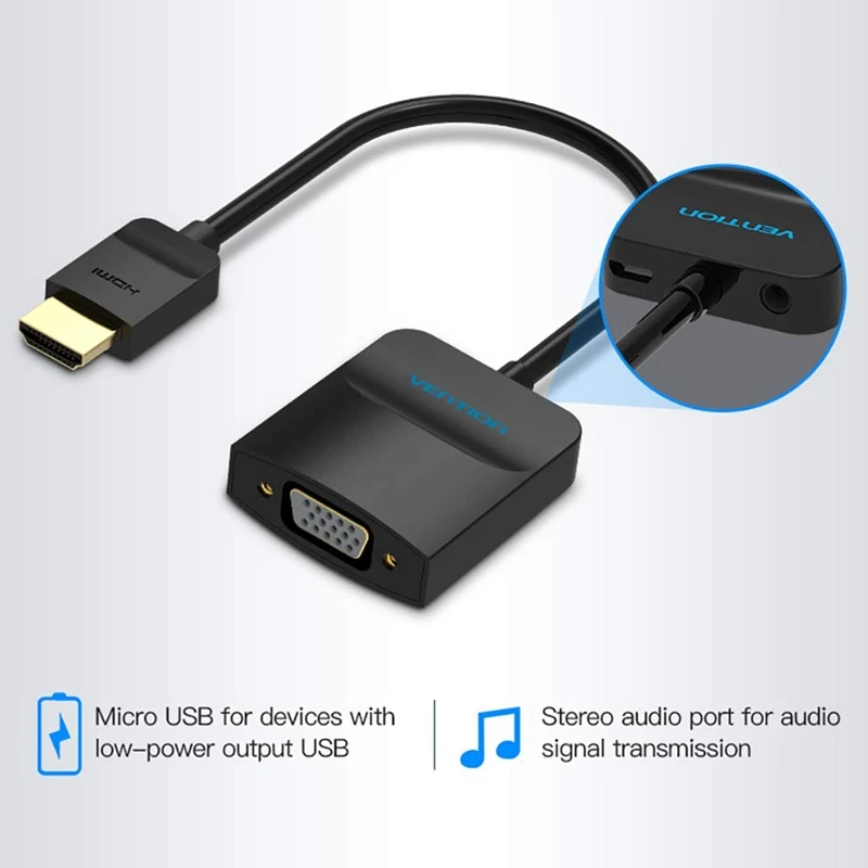 15CM HDMI to VGA Converter Adapter Cable Converter for PC Laptop to Hdtv Projector with Audio&Power Supply Port 
15CM HDMI to VGA Converter Adapter Cable Converter for PC Laptop to Hdtv Projector with Audio&Power Supply Port