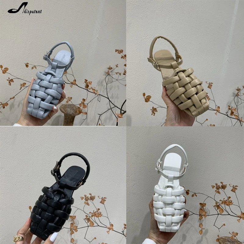 Square Toe Weave Women Sandals Soft Leather Summer Flat Shoes Roman Ladies Comfort Buckle Outside Sandals Woman Shoes Female
Square Toe Weave Women Sandals Soft Leather Summer Flat Shoes Roman Ladies Comfort Buckle Outside Sandals Woman Shoes Female