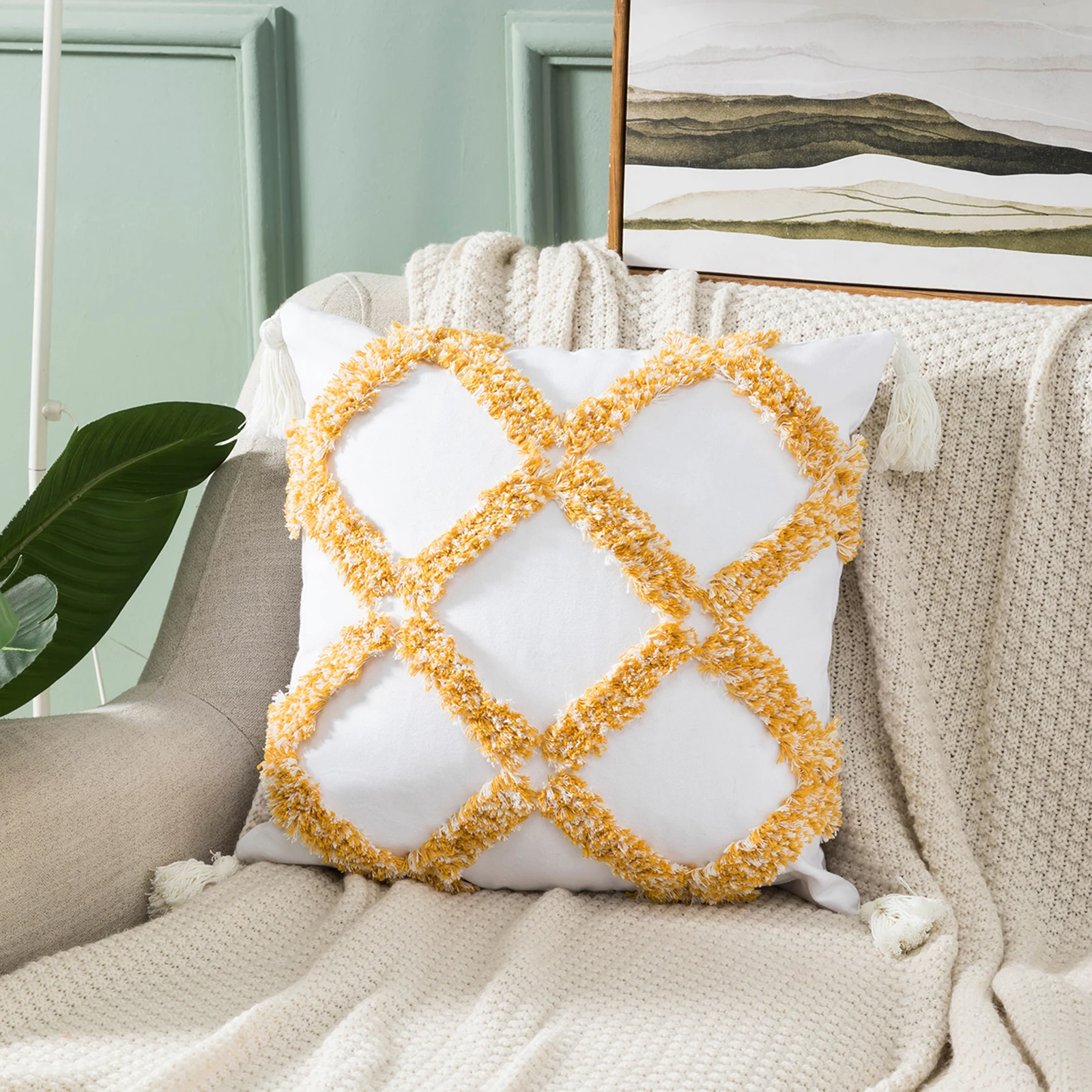 Moroccan Canvas Tufted Embroidered Tassel Flower Cushion Cover Geometric Throw Pillow Case Soft Cozy Bed Sofa Decoration
Moroccan Canvas Tufted Embroidered Tassel Flower Cushion Cover Geometric Throw Pillow Case Soft Cozy Bed Sofa Decoration