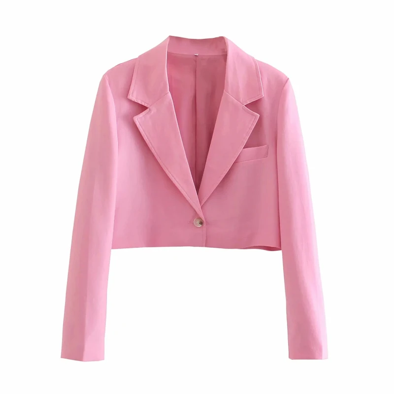 Women Spring Autumn Solid Pink Office Lady Short Jacket Female Notched Collar Long Sleeve Single Button Chic Casual Fashion Top
Women Spring Autumn Solid Pink Office Lady Short Jacket Female Notched Collar Long Sleeve Single Button Chic Casual Fashion Top