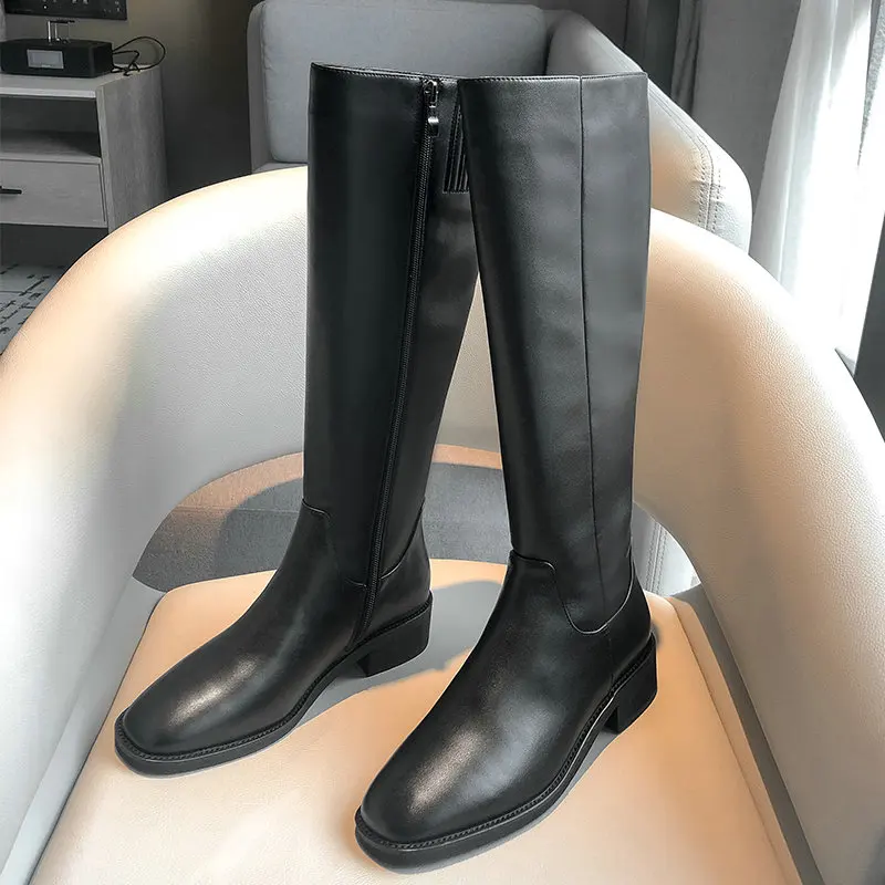 2020 New Woman Autumn Winter Warm Genuine Leather Knee High Boots Party Basic Shoes Woman Side Zipper Round Toe High Boots
2020 New Woman Autumn Winter Warm Genuine Leather Knee High Boots Party Basic Shoes Woman Side Zipper Round Toe High Boots