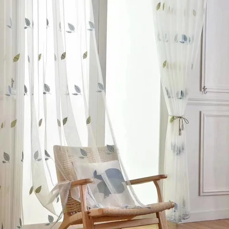 Green Embroidered Leaves Curtains For Living Room Bedroom Kitchen Sheer Tulle Cortina 3d Pastoral Custom Kids
Green Embroidered Leaves Curtains For Living Room Bedroom Kitchen Sheer Tulle Cortina 3d Pastoral Custom Kids