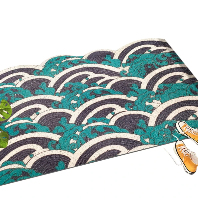 Irregular Entrance Mat Anti-Slip Japanese Printing Pattern Waterproof Bathroom Rug Inside Door Mat Home for Restroom Living Room 
Irregular Entrance Mat Anti-Slip Japanese Printing Pattern Waterproof Bathroom Rug Inside Door Mat Home for Restroom Living Room