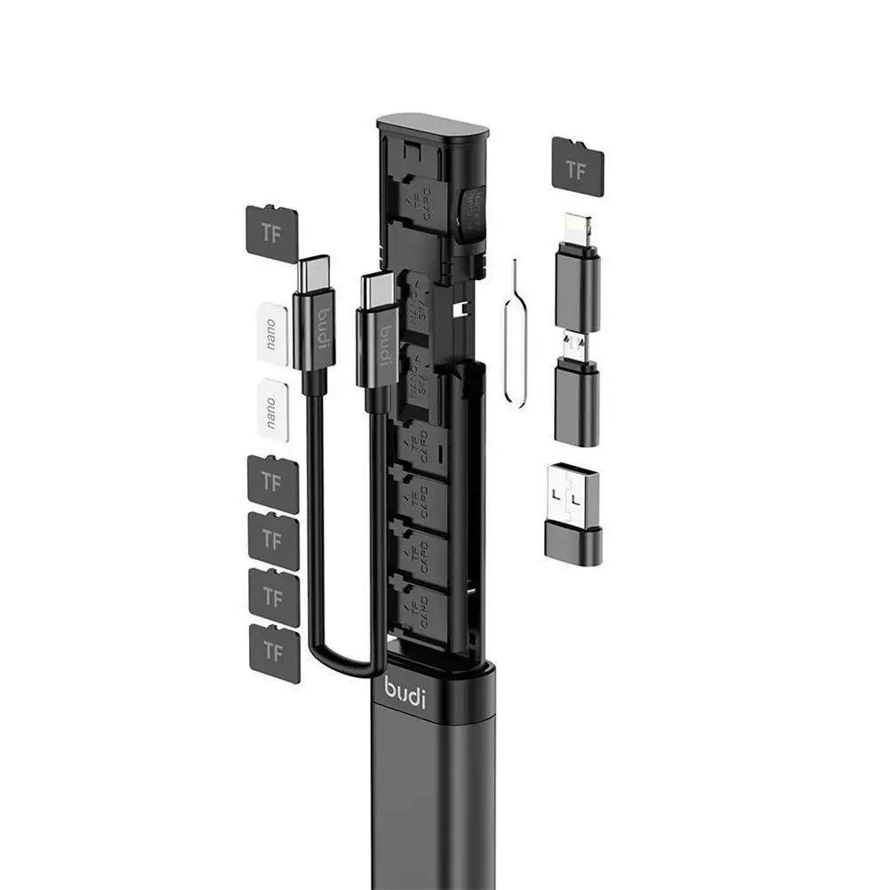 BUDI Multi-function Smart Adapter Card Storage Data Cable USB Box Multi-Cable 6 types Cable SIM KIT TF card Memory Reader
BUDI Multi-function Smart Adapter Card Storage Data Cable USB Box Multi-Cable 6 types Cable SIM KIT TF card Memory Reader