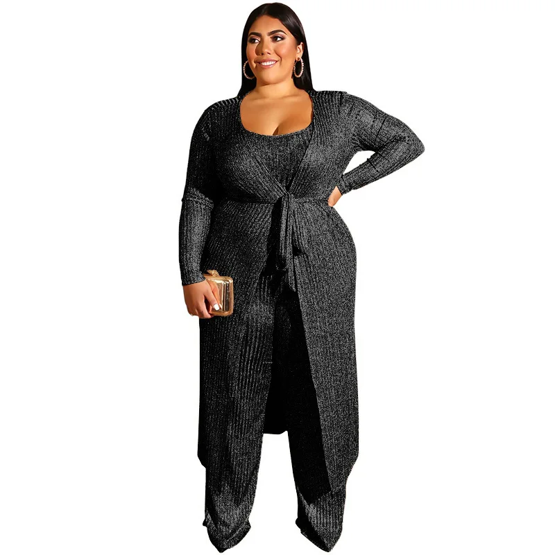 2021 Women Plus Size Three Piece Setse Elegant Long Cardigan + Cropped Top Straight Pants High Quality XL--5XL Real Images
2021 Women Plus Size Three Piece Setse Elegant Long Cardigan + Cropped Top Straight Pants High Quality XL--5XL Real Images