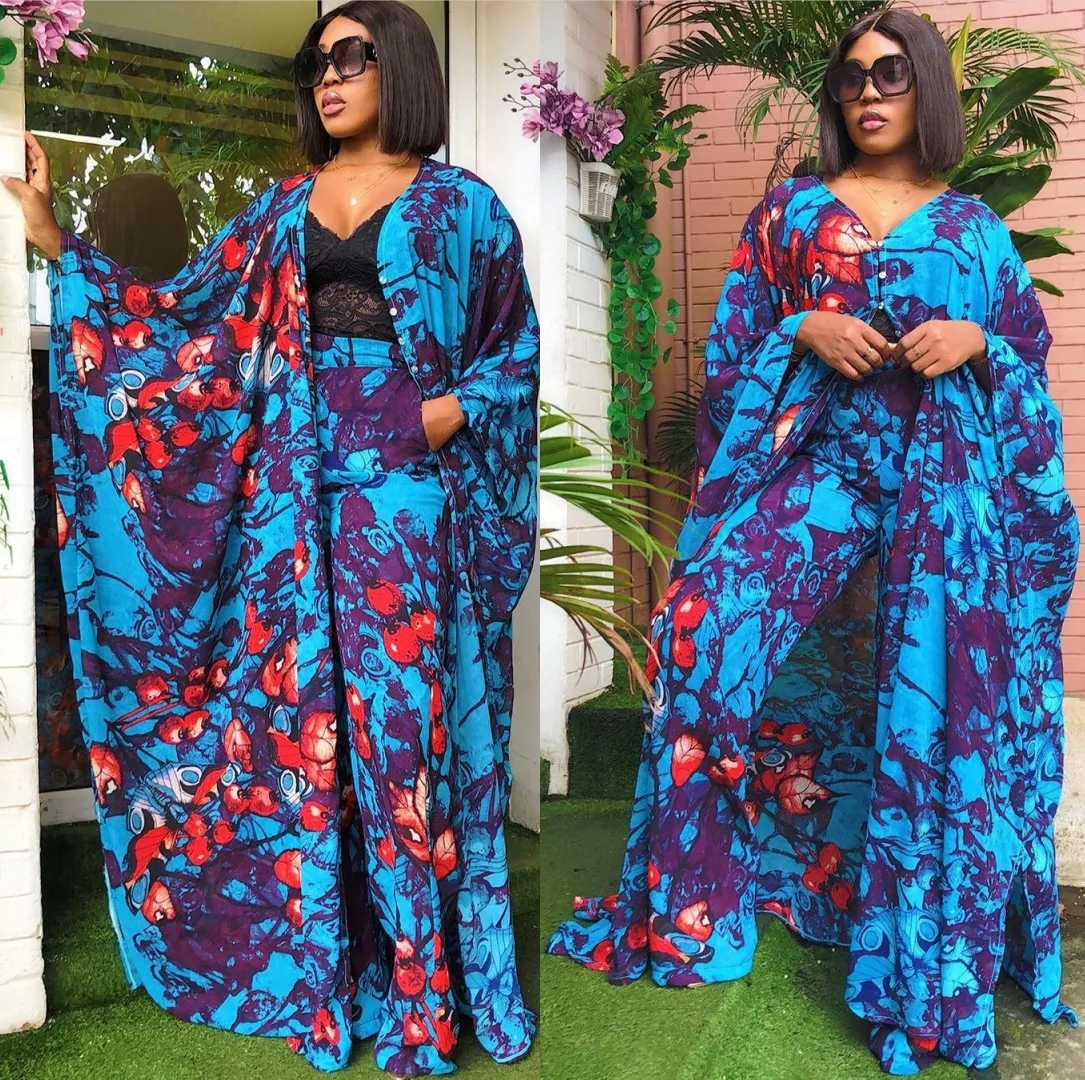 New Style African Women Clothing Dashiki Fashion Dress Digital Print Chiffon Cardigan Slacks 2 Piece Suit
New Style African Women Clothing Dashiki Fashion Dress Digital Print Chiffon Cardigan Slacks 2 Piece Suit