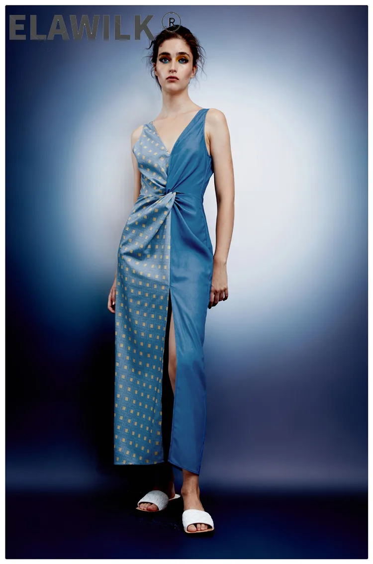 Fake 2 Piece Women Dress 2021 Vintage Sexy Backless Double V neck Sleeveless Blue Print Front SPlit Tank Midi Dress Female
Fake 2 Piece Women Dress 2021 Vintage Sexy Backless Double V neck Sleeveless Blue Print Front SPlit Tank Midi Dress Female