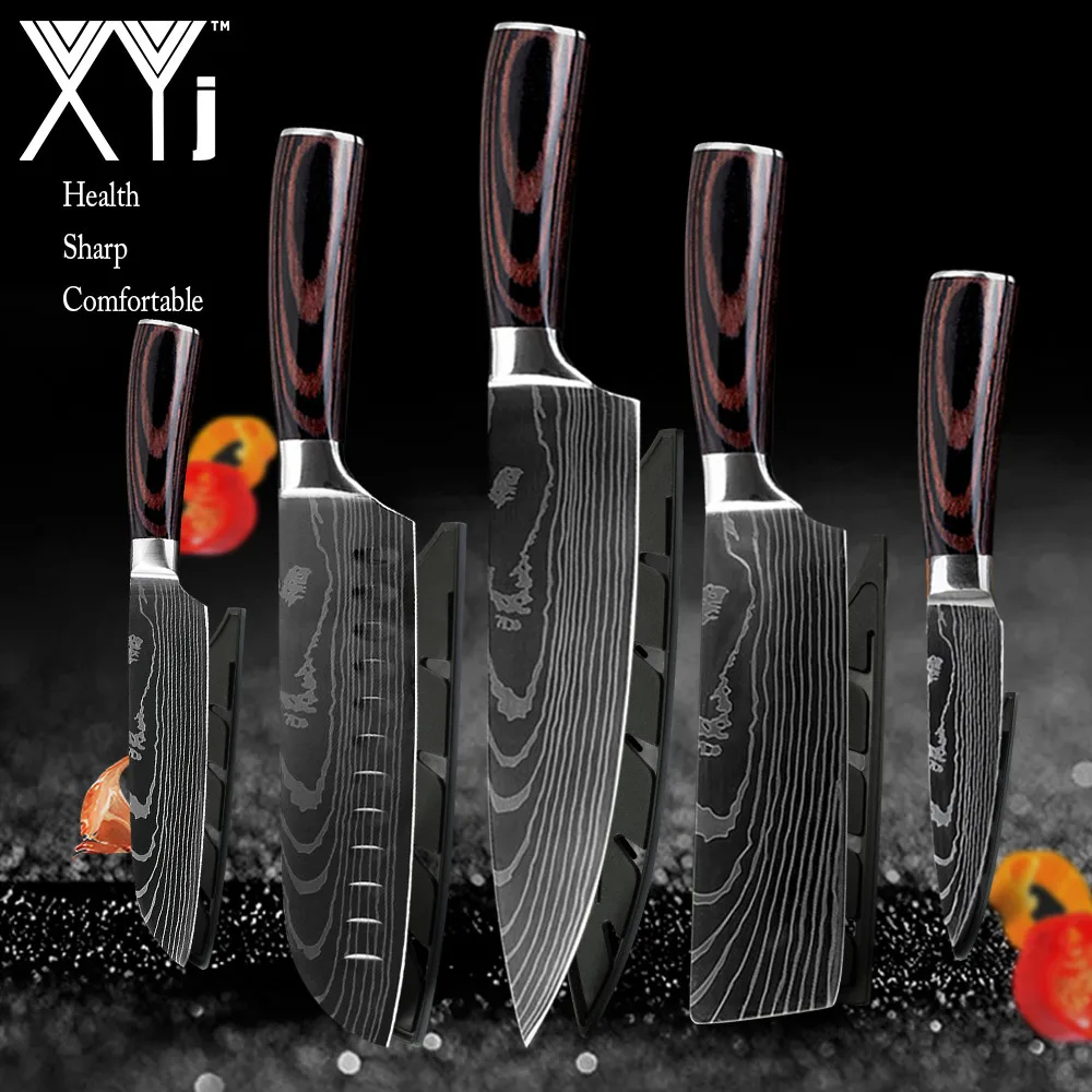Kitchen Knives Damascus Veins Stainless Steel Knives Gift Knife Cover Color Wood Handle Fruit Santoku Cleaver Chef Cooking Knife
Kitchen Knives Damascus Veins Stainless Steel Knives Gift Knife Cover Color Wood Handle Fruit Santoku Cleaver Chef Cooking Knife