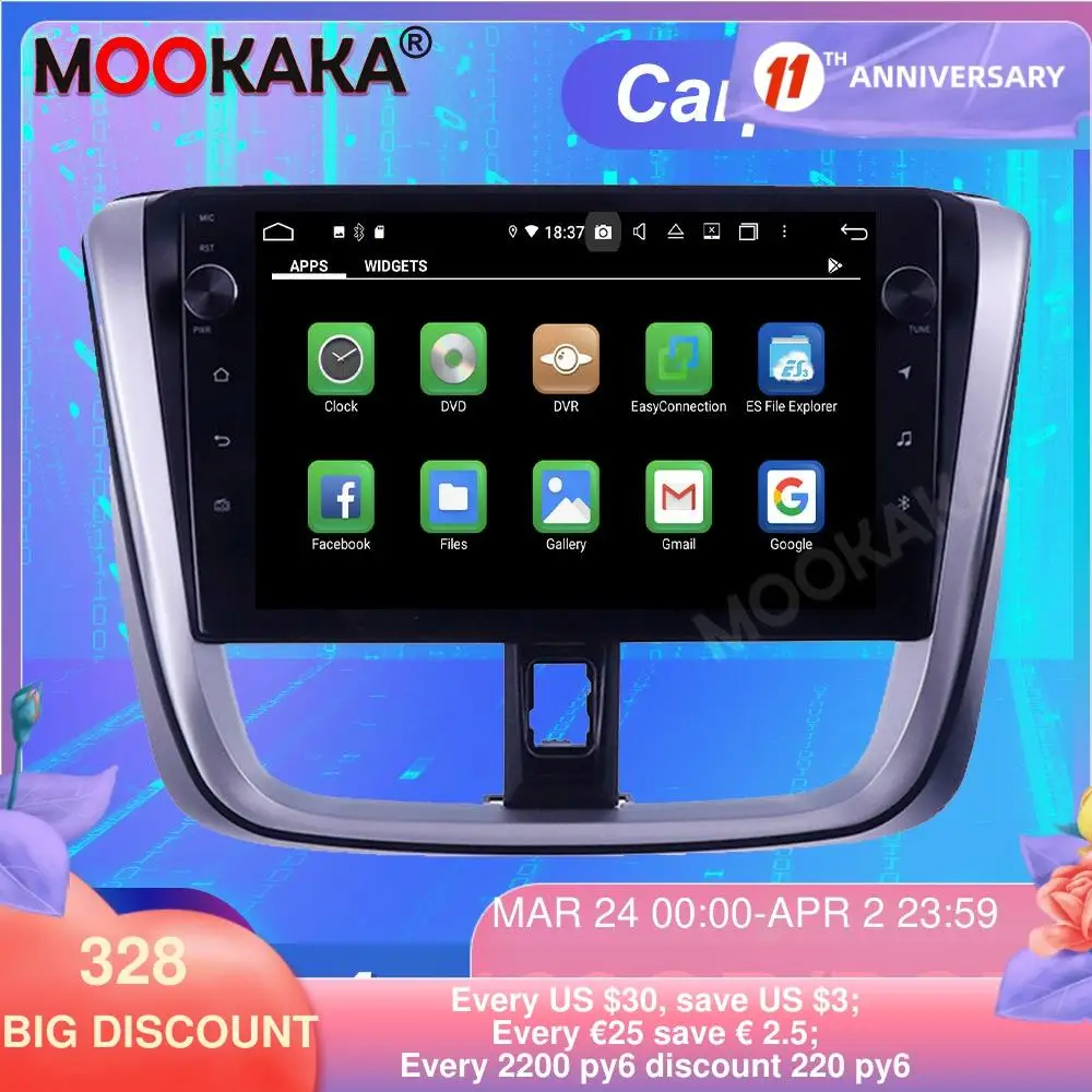 FOR Toyota Vios/Yaris 2014- 2017 Android10 128G Tesla Screen Car Multimedia Player GPS Navigation Auto Stereo Head unit Carplay
FOR Toyota Vios/Yaris 2014- 2017 Android10 128G Tesla Screen Car Multimedia Player GPS Navigation Auto Stereo Head unit Carplay