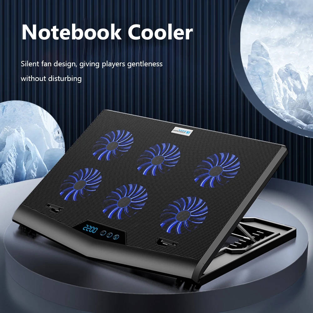 Охлаждающая подставка для ноутбука F6 Cool Cold с сенсорным управлением охлаждения 7
