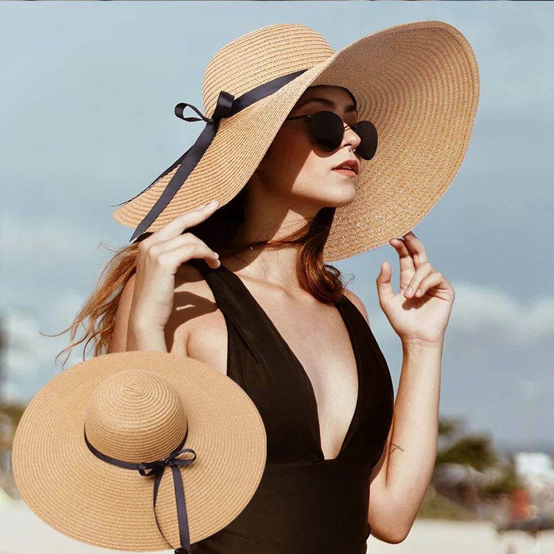 Women Beach Visors Hat Summer Foldable Sun Hat Outdoors Wide Large Brim Fashion street snap Straw chapeau Bowknot UV Protection
Women Beach Visors Hat Summer Foldable Sun Hat Outdoors Wide Large Brim Fashion street snap Straw chapeau Bowknot UV Protection