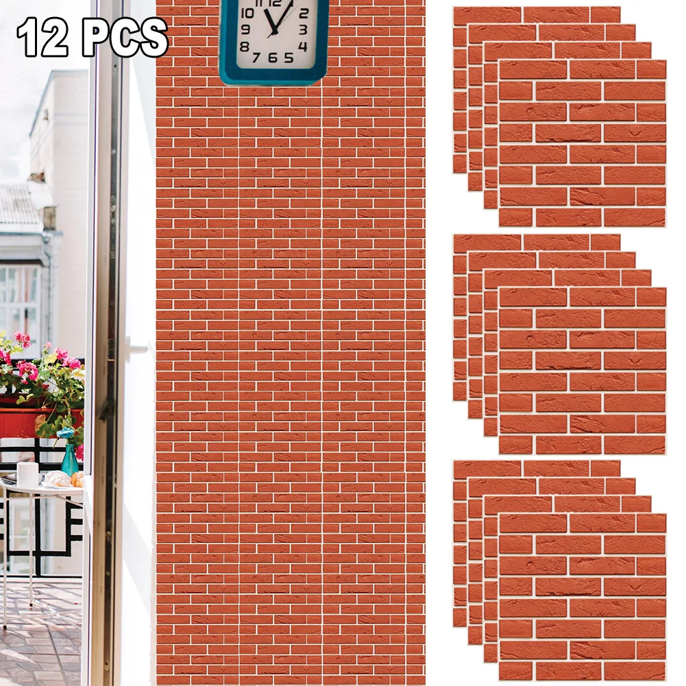 12pcs 3D Wall Tile Stickers Red Brick Pattern Kitchen Bathroom Self-adhesive Decor Waterproof 30x30cm/12" X 12" Home Decoration
12pcs 3D Wall Tile Stickers Red Brick Pattern Kitchen Bathroom Self-adhesive Decor Waterproof 30x30cm/12" X 12" Home Decoration