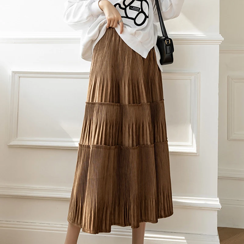 Velvet Pleated Skirt Women Casual Loose Vintage Long Skirts Ladies Office Elastic Waist A Line Skirt Elegant Warm Women Bottom
Velvet Pleated Skirt Women Casual Loose Vintage Long Skirts Ladies Office Elastic Waist A Line Skirt Elegant Warm Women Bottom