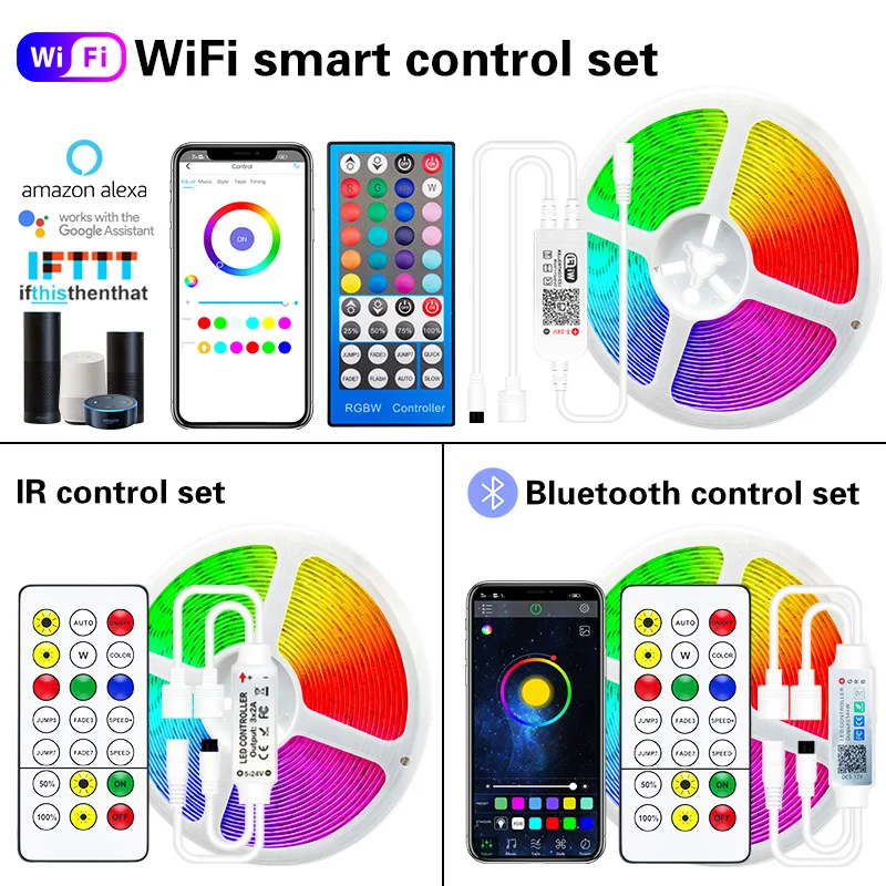 Светодиодная лента 5050 2835 RGBWW Wifi Bluetooth задний светильник светодиодный полосы