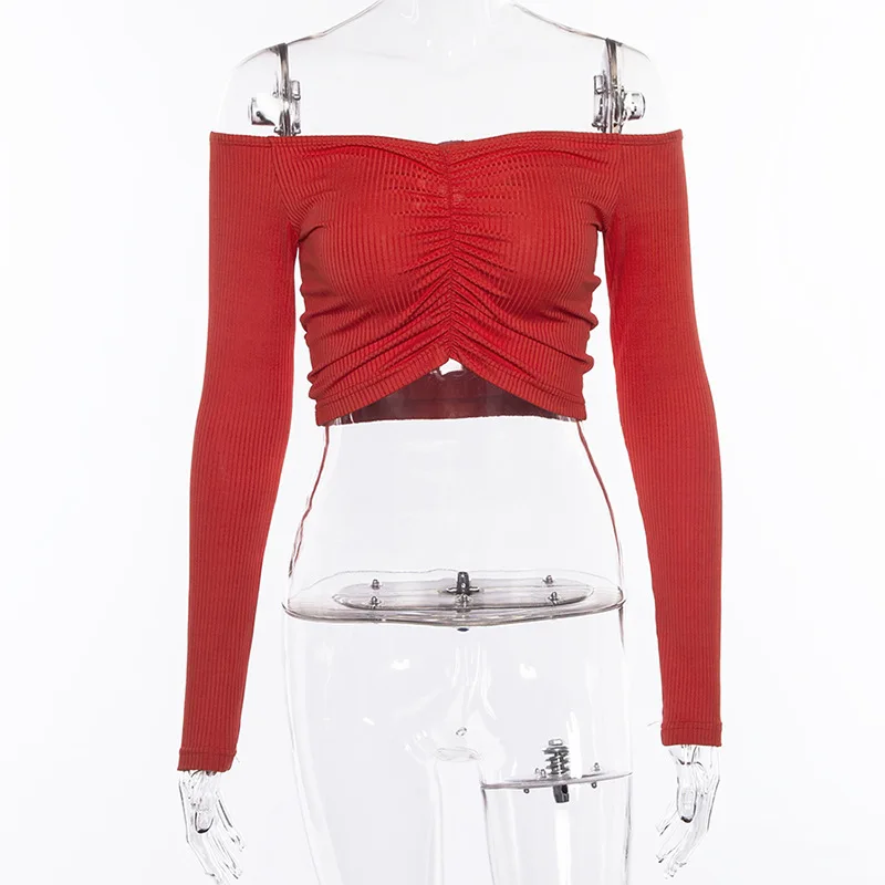 Off Shoulder V Neck Bodycon T-Shirt Sexy Club Party Slim Crop Top Fashion Knit New Spring Autumn Women's Long Sleeve Shirts
Off Shoulder V Neck Bodycon T-Shirt Sexy Club Party Slim Crop Top Fashion Knit New Spring Autumn Women's Long Sleeve Shirts