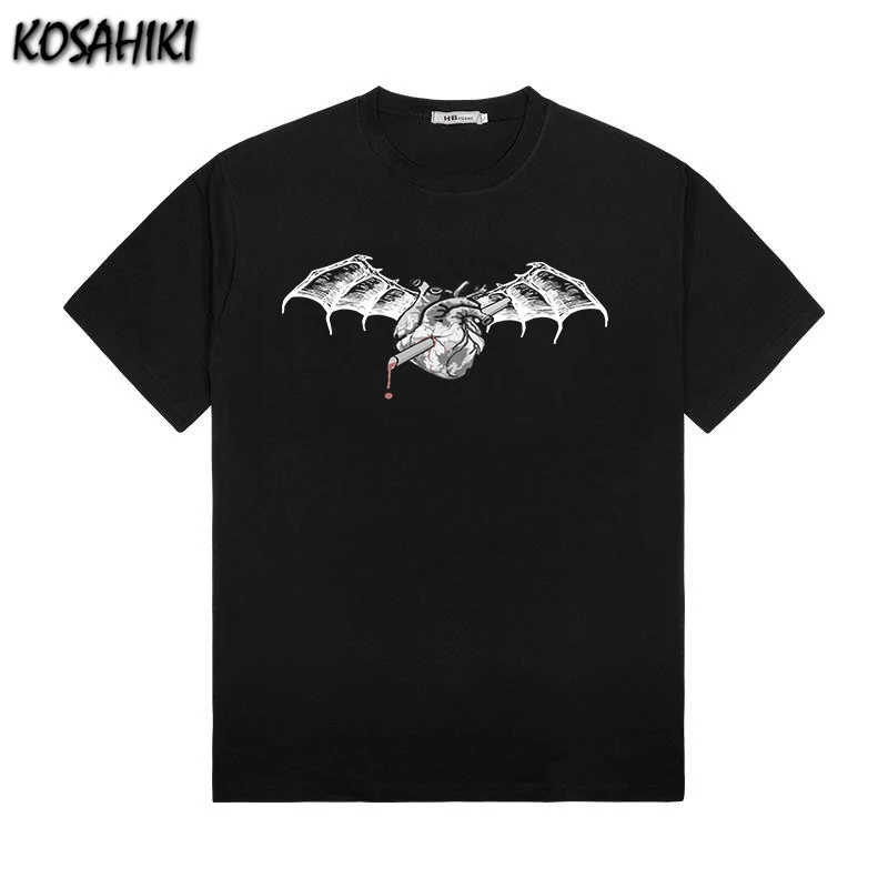 KOSAHIKI Summer Korean Dark Print Short-sleeved Tshirt Men and Women Loose Ins Gothic Top for Female Harajuku Streetwear Tees
KOSAHIKI Summer Korean Dark Print Short-sleeved Tshirt Men and Women Loose Ins Gothic Top for Female Harajuku Streetwear Tees