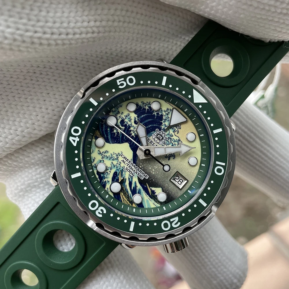 STEELDIVE SD1975J New Color Ceramic Bezel Full Luminous Surfing Dial Dive Watch 300m Waterproof NH35 Tuna Kanagawa Dive Watch
STEELDIVE SD1975J New Color Ceramic Bezel Full Luminous Surfing Dial Dive Watch 300m Waterproof NH35 Tuna Kanagawa Dive Watch