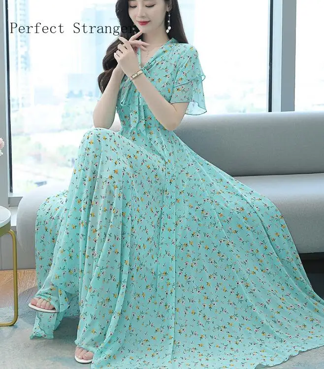 Hot Sale 2021 Summer New Arrival Bohemian Bow Collar Flower Printed Short Sleeve Woman Chiffon Long Dress Plus Size S-4XL
Hot Sale 2021 Summer New Arrival Bohemian Bow Collar Flower Printed Short Sleeve Woman Chiffon Long Dress Plus Size S-4XL