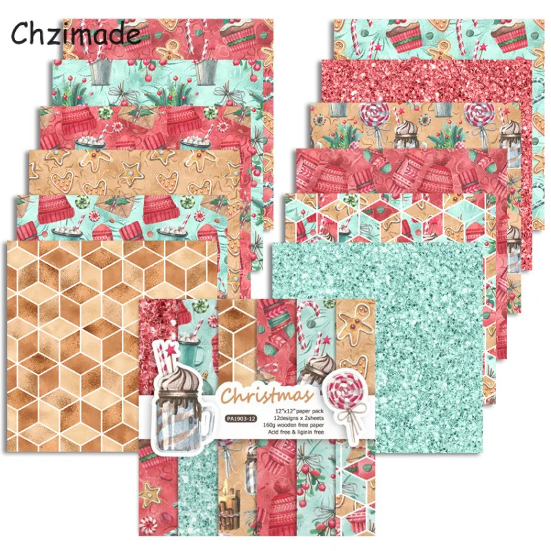 Chzimade 12Sheets Christmas Day Scrapbooking Paper Art Background Paper 12" for Card Making DIY Scrapbook Paper Crafts
Chzimade 12Sheets Christmas Day Scrapbooking Paper Art Background Paper 12" for Card Making DIY Scrapbook Paper Crafts