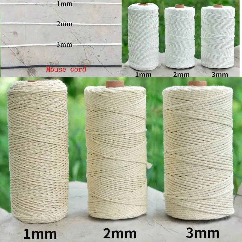 100% Natural Beige White Cotton Braid Macrame Twisted Cords 1 2 3mm 100m For DIY Home Decoration Textile Craft Artisan String
100% Natural Beige White Cotton Braid Macrame Twisted Cords 1 2 3mm 100m For DIY Home Decoration Textile Craft Artisan String