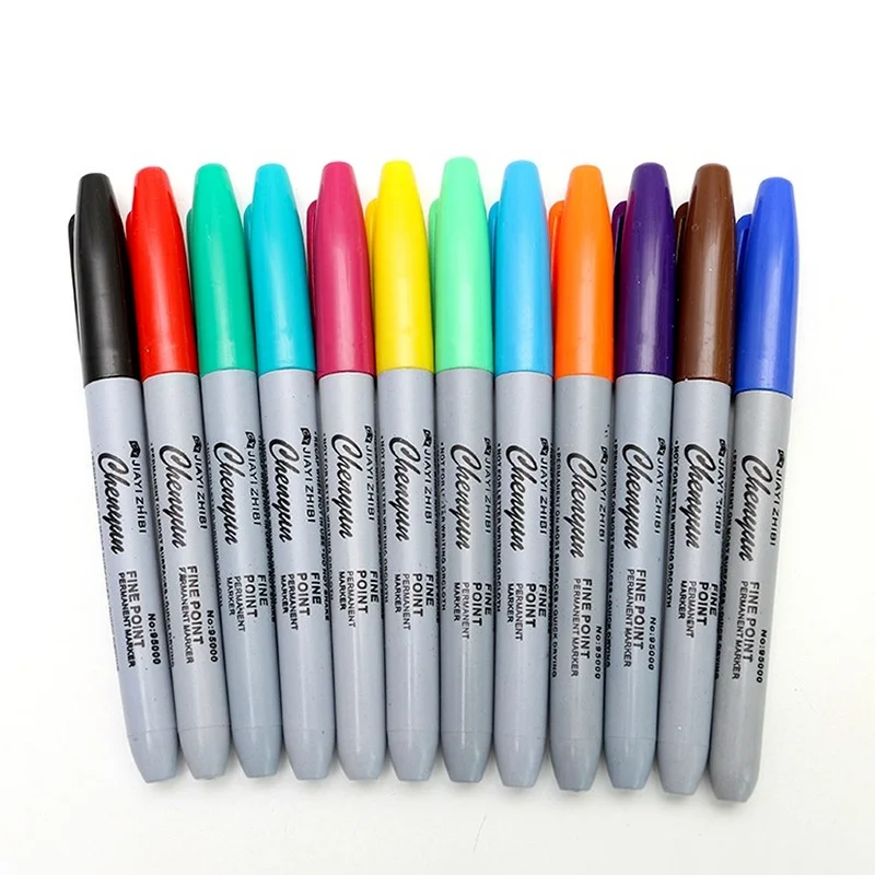 Набор масляных маркеров Yue Cai 12 шт. цветные маркеры Перманентный цветной маркер