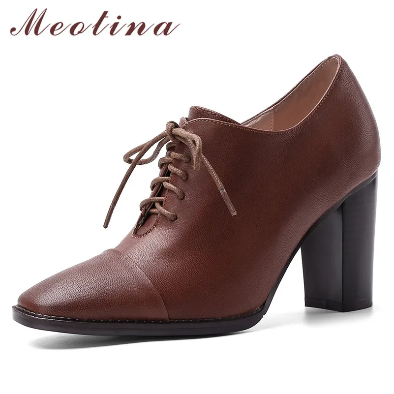 Meotina High Heels Women Shoes Natural Genuine Leather Chunky High Heels Shoes Sheepskin Zipper Round Toe Pumps Lady Size 34-39
Meotina High Heels Women Shoes Natural Genuine Leather Chunky High Heels Shoes Sheepskin Zipper Round Toe Pumps Lady Size 34-39