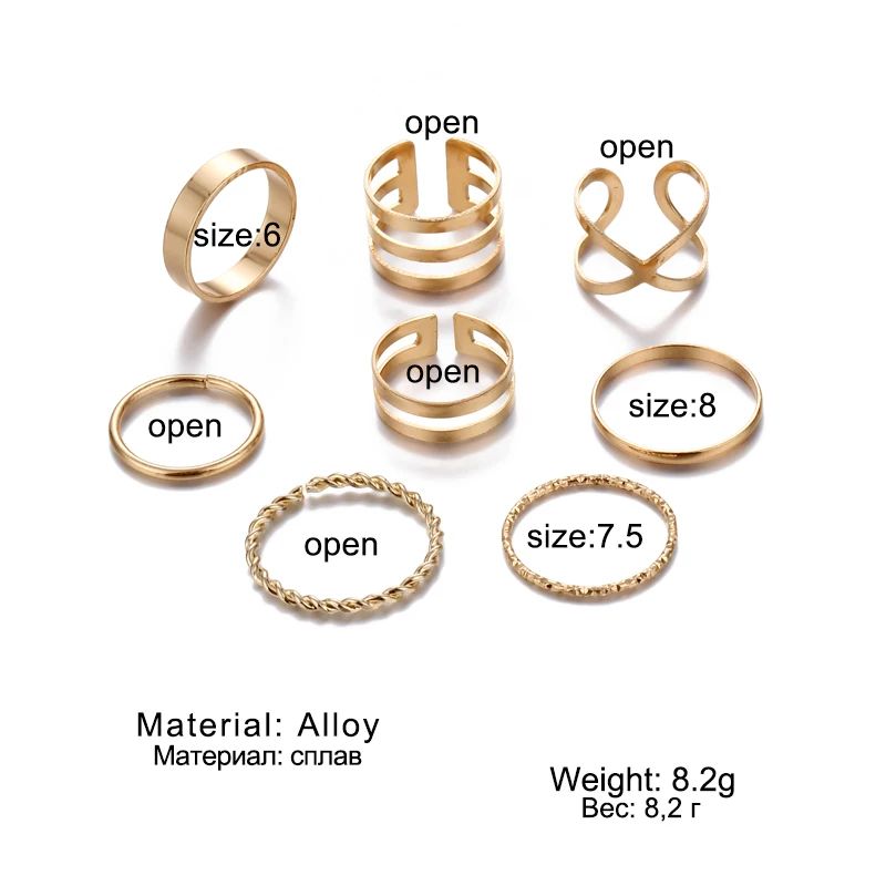 Fashion Gold Silver Color Round Hollow Geometric Rings Set For Women Cross Twist Open Ring Joint Ring 2020 Female Jewelry
Fashion Gold Silver Color Round Hollow Geometric Rings Set For Women Cross Twist Open Ring Joint Ring 2020 Female Jewelry