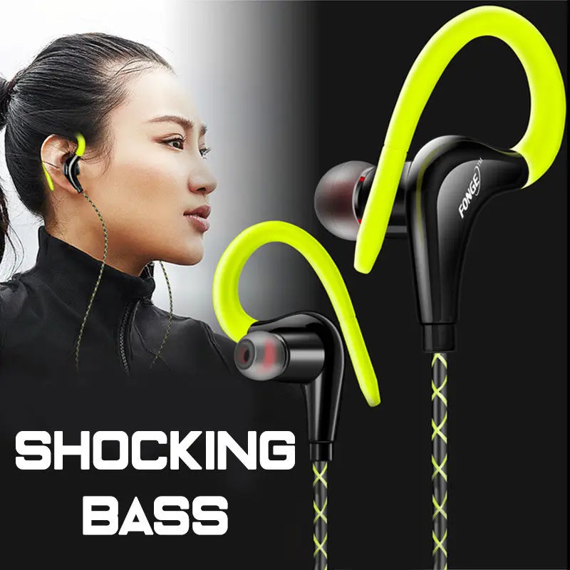 

Earphones 3.5mm Sport Earphone Super Stereo Headsets Sweatproof Running Headset With Mic Ear Hook Headphone for Meizu Headphone