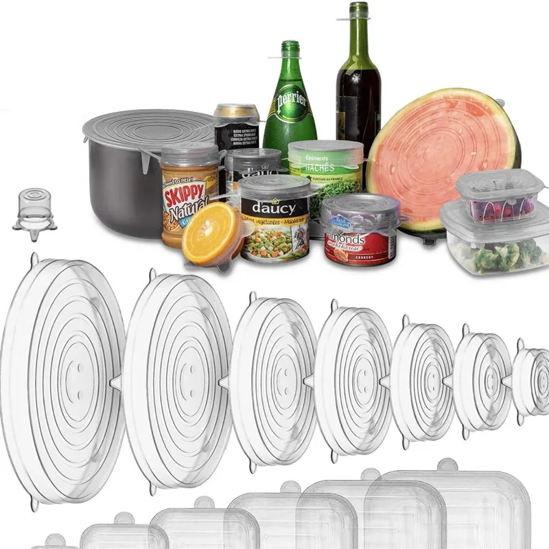 Kitchen Silicone Lids Stretch Covers Plastic Wrap Keeping Fresh Seal Bowl Reusable Food Grade Kitchenware 6pcs
Kitchen Silicone Lids Stretch Covers Plastic Wrap Keeping Fresh Seal Bowl Reusable Food Grade Kitchenware 6pcs