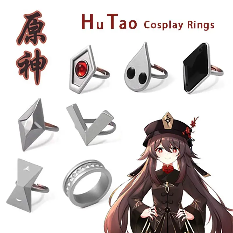 7Pcs/lot Genshin Impact Adjustable Hu Tao Same Ring Nine Pillars of Secret Repentance Rings Set Gift Black Gift Box Packaging
7Pcs/lot Genshin Impact Adjustable Hu Tao Same Ring Nine Pillars of Secret Repentance Rings Set Gift Black Gift Box Packaging