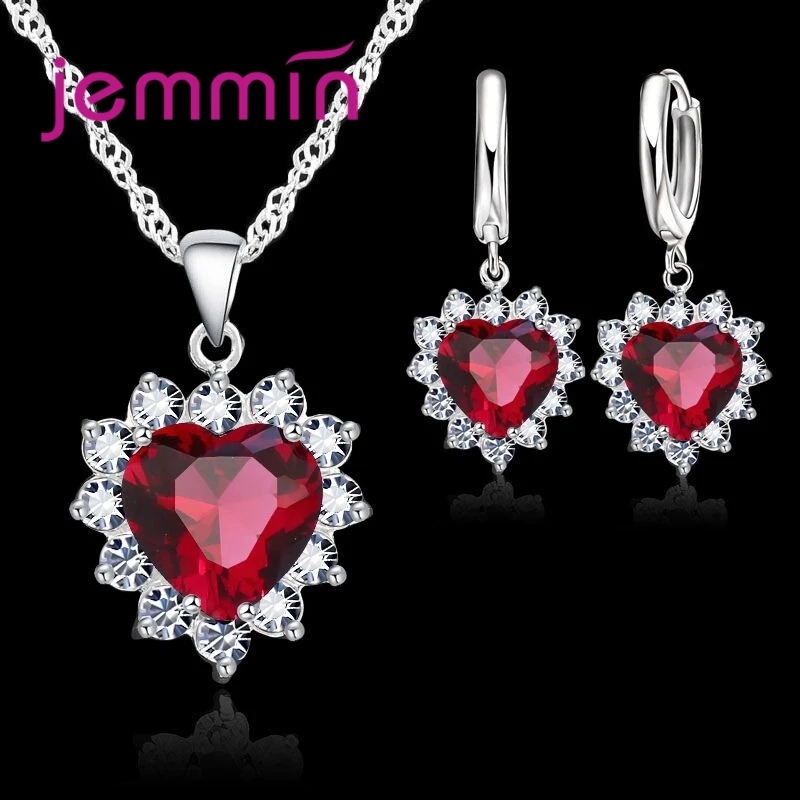New Fashion 10 Colour Women Female Heart Crystal Jewelry Set For Wedding Engagement 925 Sterling Silver Necklace Earrings
New Fashion 10 Colour Women Female Heart Crystal Jewelry Set For Wedding Engagement 925 Sterling Silver Necklace Earrings