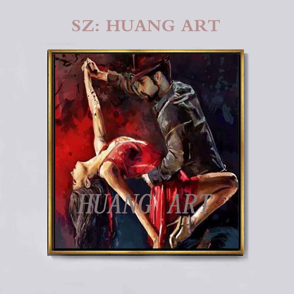 

Modern hand-painted oil painting knife painting figure painting lovers cloth wall decorated hall hotel the wall of the sitting r
