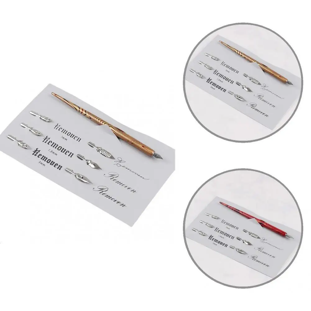 Wooden 1 Set High Quality Practical Beginner Dip Pen Set Flat Nib Dip Writing Pen Polished for Calligrapher
Wooden 1 Set High Quality Practical Beginner Dip Pen Set Flat Nib Dip Writing Pen Polished for Calligrapher