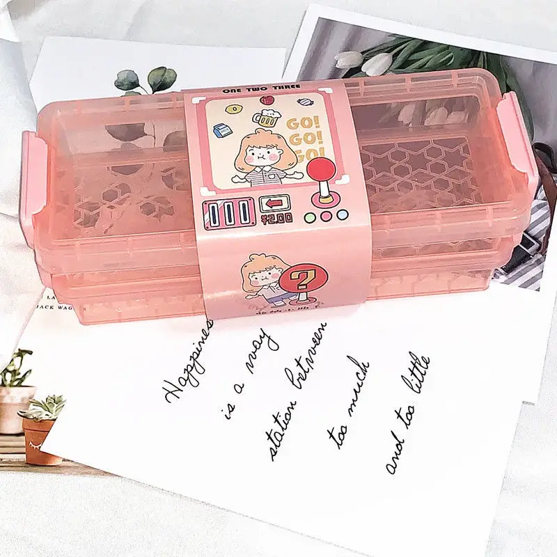 2021 Creative Double Layers Pencil Bag Large Capacity Glasses Case Portable Clear Cosmetics Pencil Box Stationery Storage Box
2021 Creative Double Layers Pencil Bag Large Capacity Glasses Case Portable Clear Cosmetics Pencil Box Stationery Storage Box