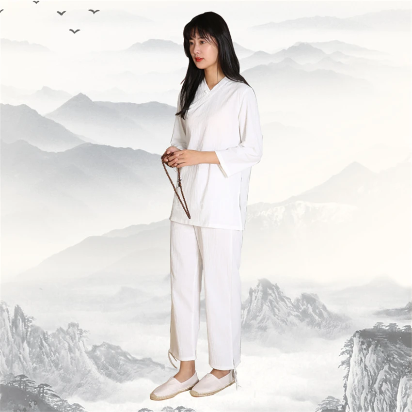 Women Traditional Chinese Clothing Set Yoga Pants Linen Shirt Kung Fu Uniform Tai Chi Plus Size Casual Top 2Pcs Sets Tracksuit
Women Traditional Chinese Clothing Set Yoga Pants Linen Shirt Kung Fu Uniform Tai Chi Plus Size Casual Top 2Pcs Sets Tracksuit