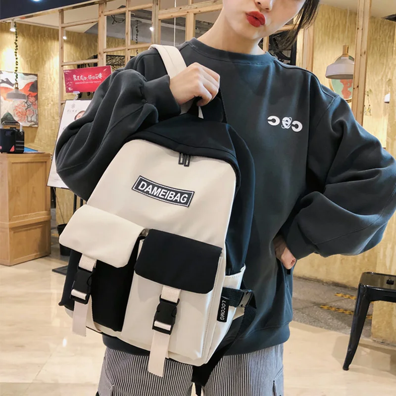 JULYCCINO New Splicing Waterproof Nylon Women Backpack Female Panelled Double Pocket schoolbag for Teenage girls Travel Backpack
JULYCCINO New Splicing Waterproof Nylon Women Backpack Female Panelled Double Pocket schoolbag for Teenage girls Travel Backpack