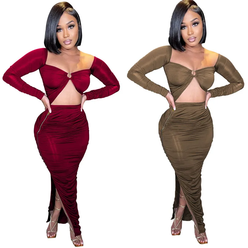 WUHE Ruched Off Shoulder Zipper Side Split Maxi Dress Sexy Hollow Out Night Party Bodycon Women Autumn Winter Long Pencil Dress
WUHE Ruched Off Shoulder Zipper Side Split Maxi Dress Sexy Hollow Out Night Party Bodycon Women Autumn Winter Long Pencil Dress