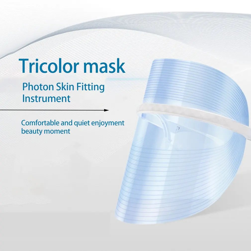 

3 цвета светодиодная фототерапия маска против акне и морщин спа уход за лицом инструмент для красоты инструмент для ухода за кожей лица