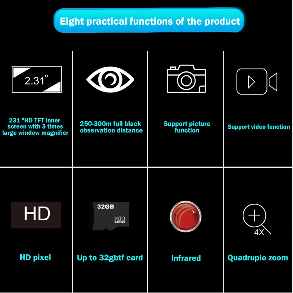 Night Vision Goggles Night Vision Binoculars For Hunting New Fashion Black High Quality Hd Hunting Optics Scope Outdoor Accessor
Night Vision Goggles Night Vision Binoculars For Hunting New Fashion Black High Quality Hd Hunting Optics Scope Outdoor Accessor